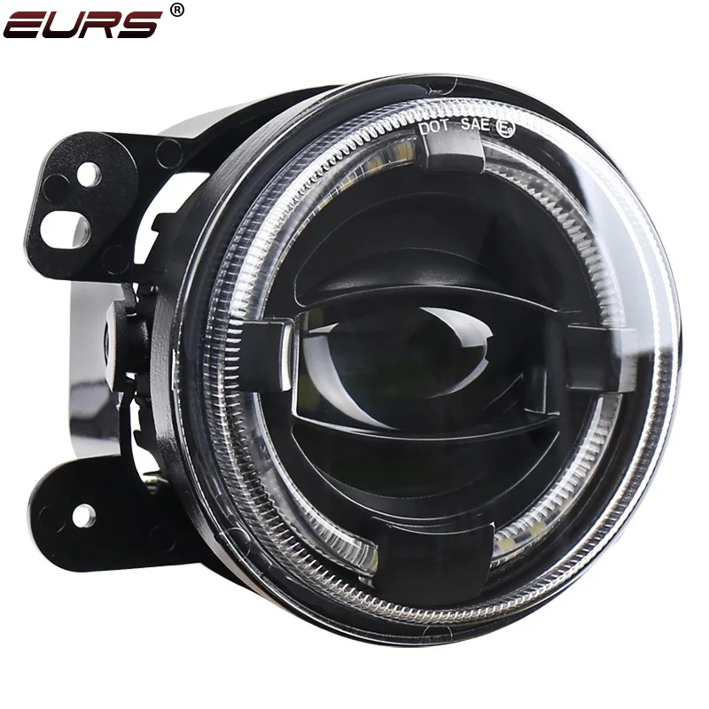 2pcs 4Inch Round Led Fog Lights White Halo Ring DRL Off Road Driving Lamp For Jeep Wrangler JK TJ LJ Dodge Journey ATV Headlight