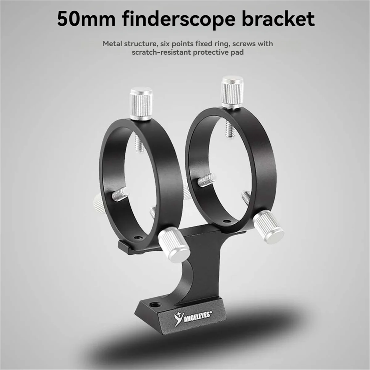 ใหม่ Angeleyes ปรับ Finder ขอบเขตวงเล็บ 50 มม.แหวนคู่ 6 จุดสกรู Guidescope Mount สําหรับกล้องโทรทรรศน์ดาราศาสตร์สีแดง