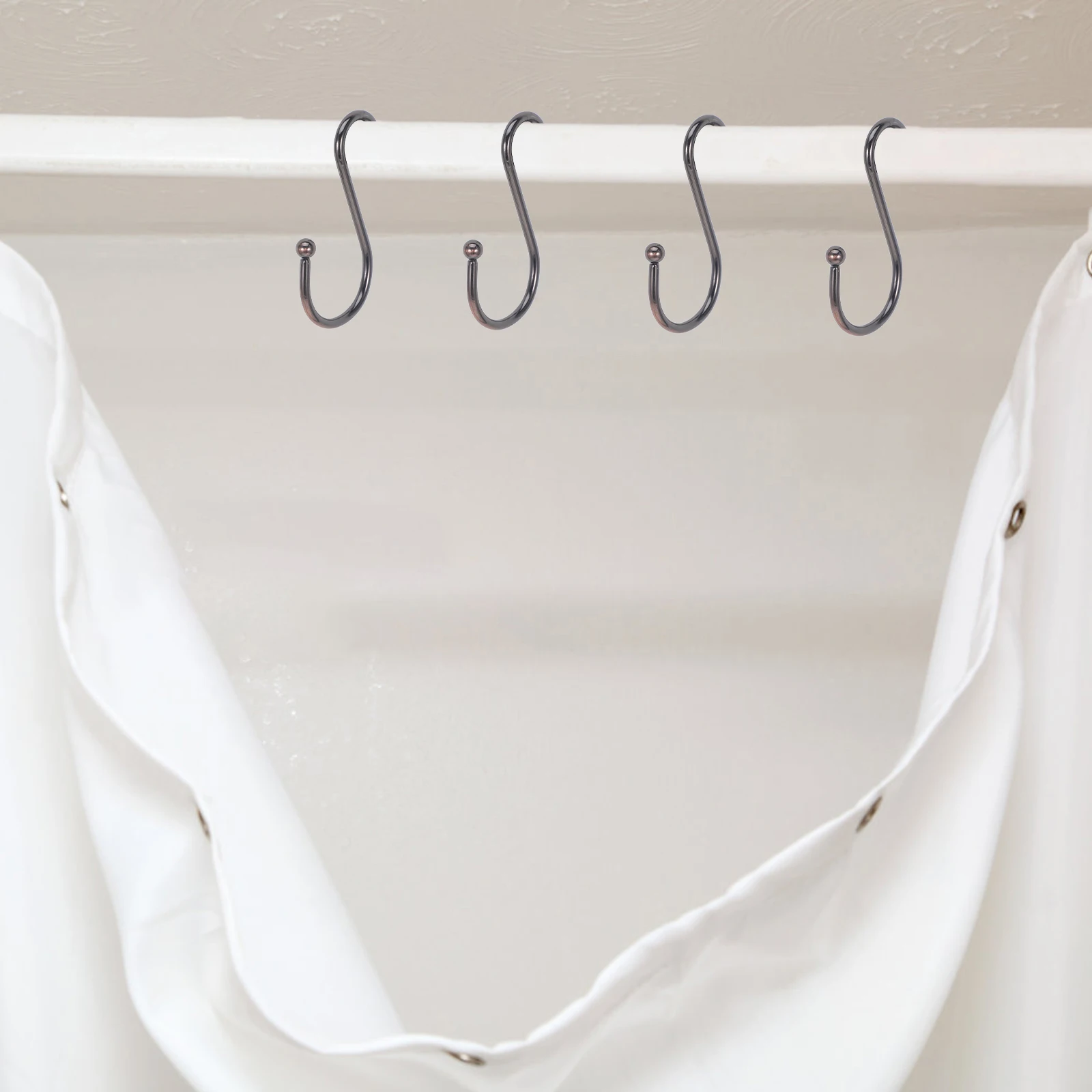 

12 Pcs Shower Curtain Hooks Metal S Hooks for Bathroom Bedroom Curtains Bath Hardware Smooth Sturdy Various Colors Styles