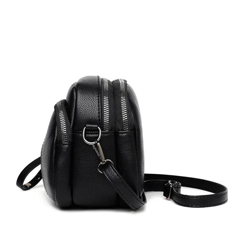 Nueva moda, bolso para teléfono móvil de Color sólido para mujer, bolso cruzado de hombro de cuero suave Simple, bolso cuadrado pequeño para mujer