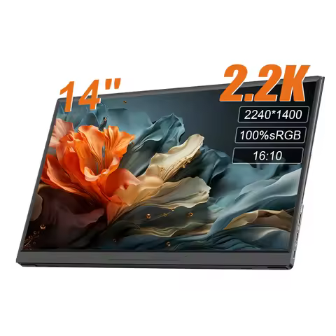 LANLIPU 14inch Portable Monitor 2240*1400 100%sRGB Gaming Laptop Display with Type C Mini HDMI For PS/Steam/Deck/Switch/PC/Mac