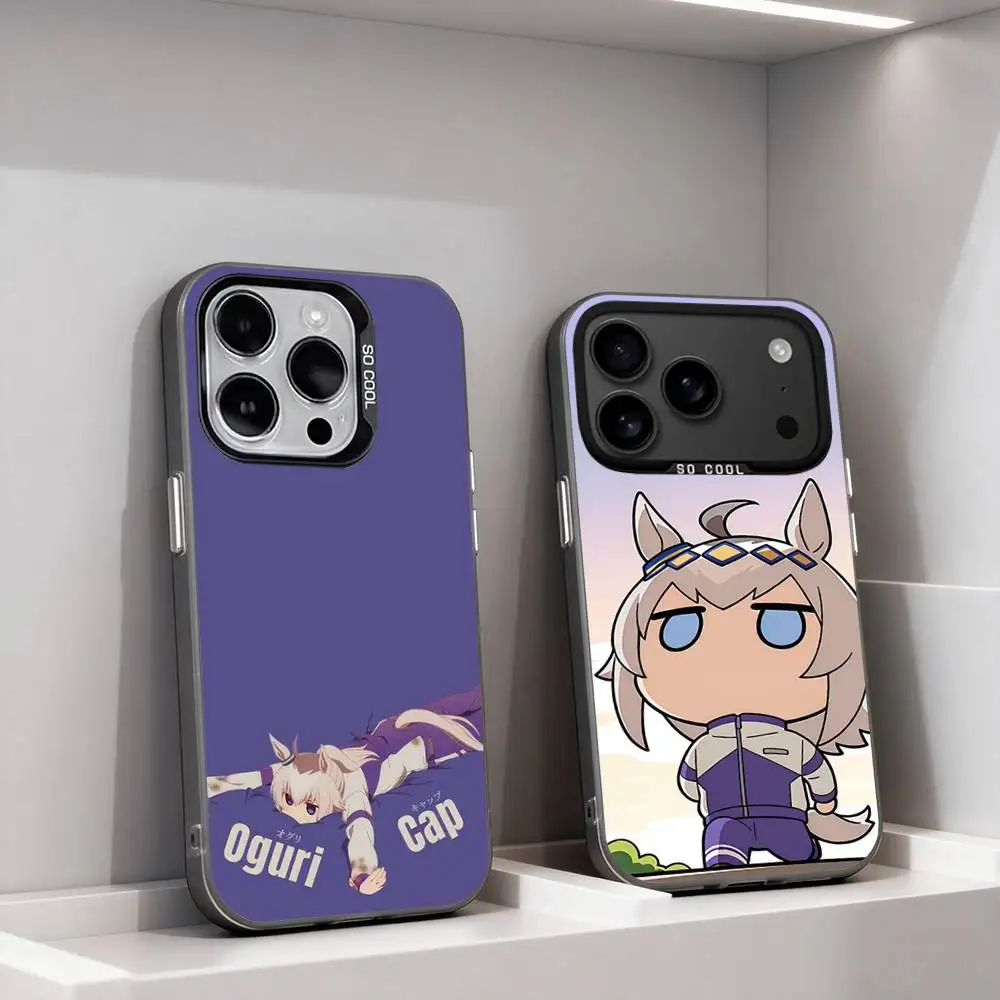 

U-Uma Derby Oguri Cap Cute Phone Case For iPhone 17,16,15,14,13,12,11,Pro,XS,Max,Plus,Mini,SE4,E IMD Matte Black