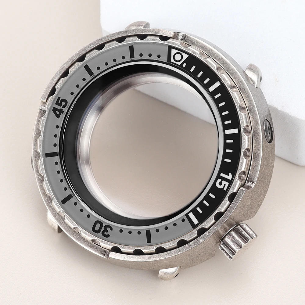 47mm Tuna Can SKX Watch Case C3 Luminous Bezel For Seiko NH35 NH36 NH38 NH34 Movement Repalcement Watch Parts 20ATM at 3.8 Crown image 3