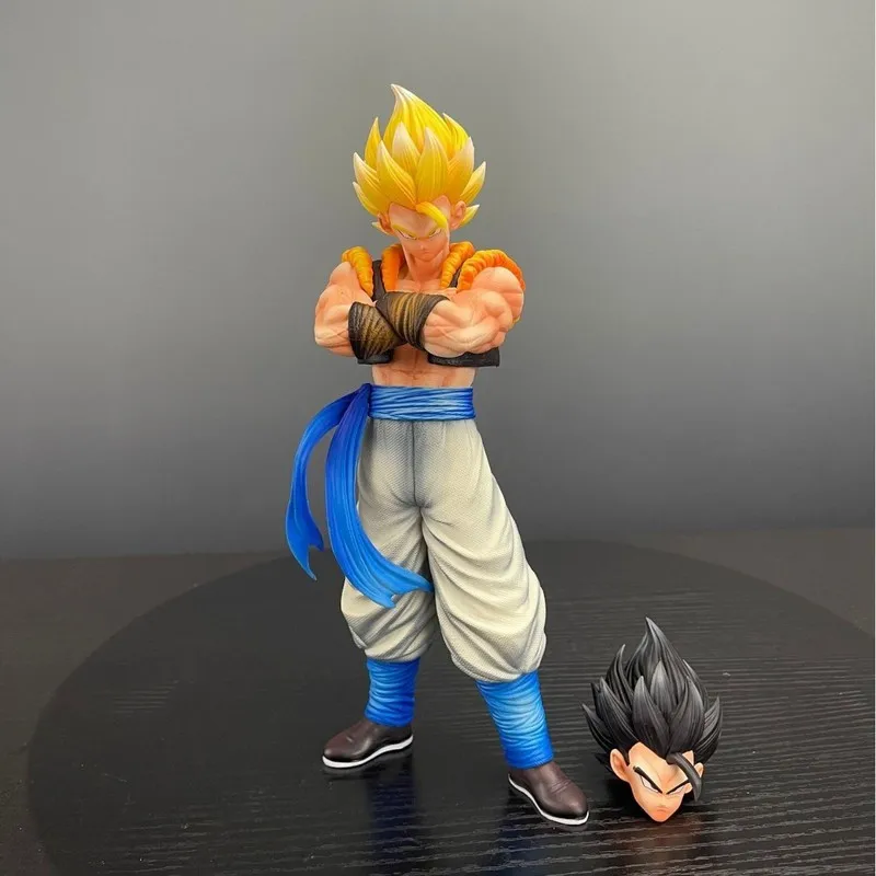 

New 27cm Dragon Ball Z Vegito Gogeta Figure 2 Heads Anime Figures Super Saiyan Vegeto Figurine Statue Collectible Model Toys
