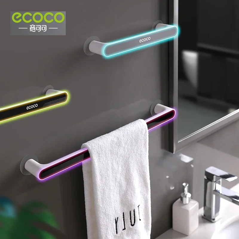 Ecoco Towel Bar Wall-mounted Bathroom Towel Organizer Storage Rack Does Not Take Up Space Towels Rack for Bathroom Accessories