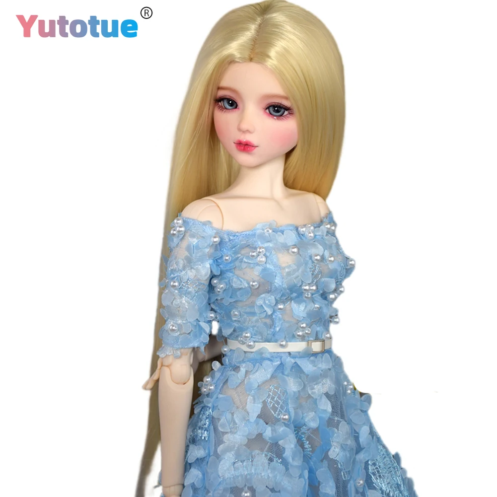 YUTOTUE 56cm 높이 여성 인형 장난감 우아한 롱 드레스 신발 금발 스트레이트 가발 BJD 인형 실물 같은
