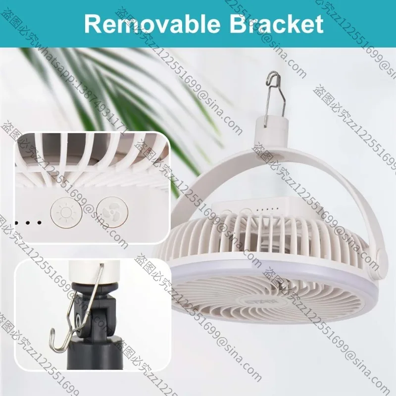 مناسبة لمروحة سطح المكتب الصغيرة وسهلة الحمل مقاس 8 بوصات من النوع C/USB مع ضوء LED #1