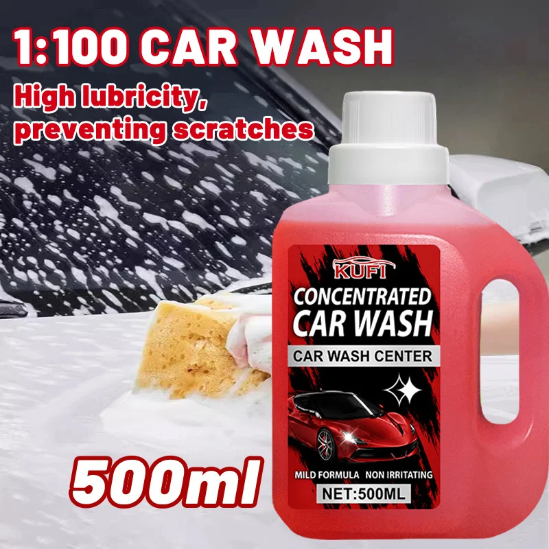500ml Cherry Red Foam Car Wash, Builds & Reshapes Ceramic Coating, Nourishes & Protects Car Paint, All-in-One Kit for All Cars
