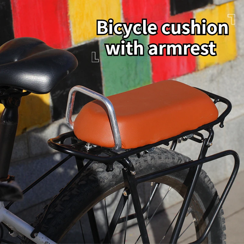 Bicycle Cushion with Armrest Comfortable and Thickened Cushion Quick Release Rear Shelf Cushion Bicycle Accessories