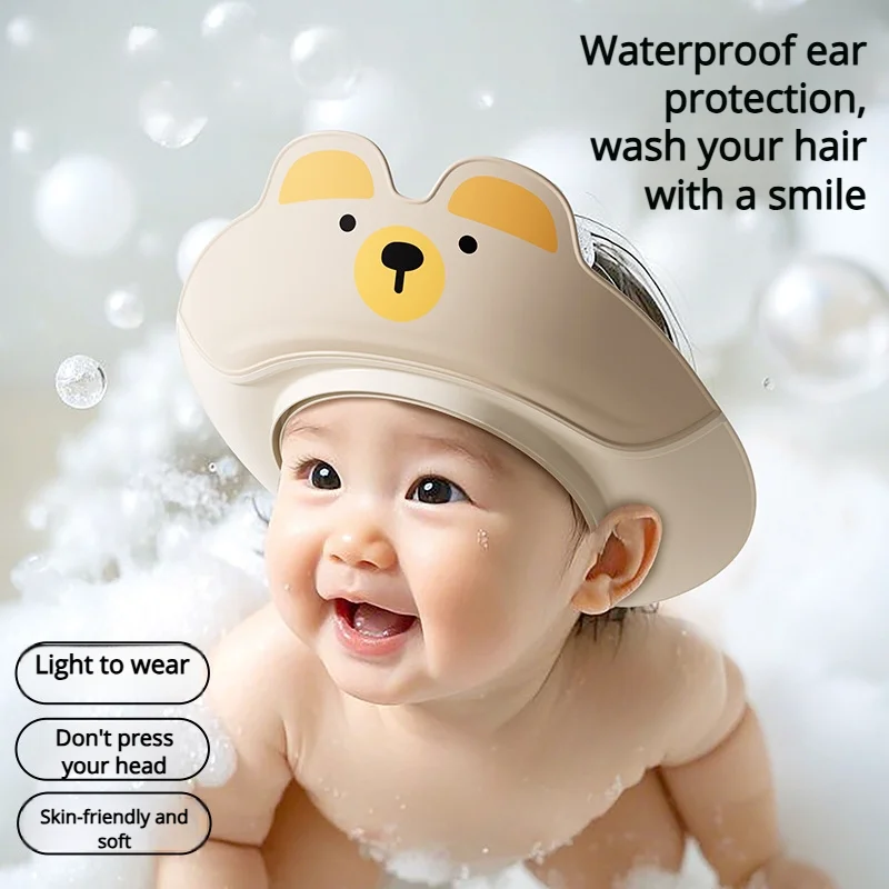 

Baby Cartoon Shampoo Cap Children's Baby Bath Ear Protection Waterproof Adjustable Shower Cap Kids Hair Washing Hat