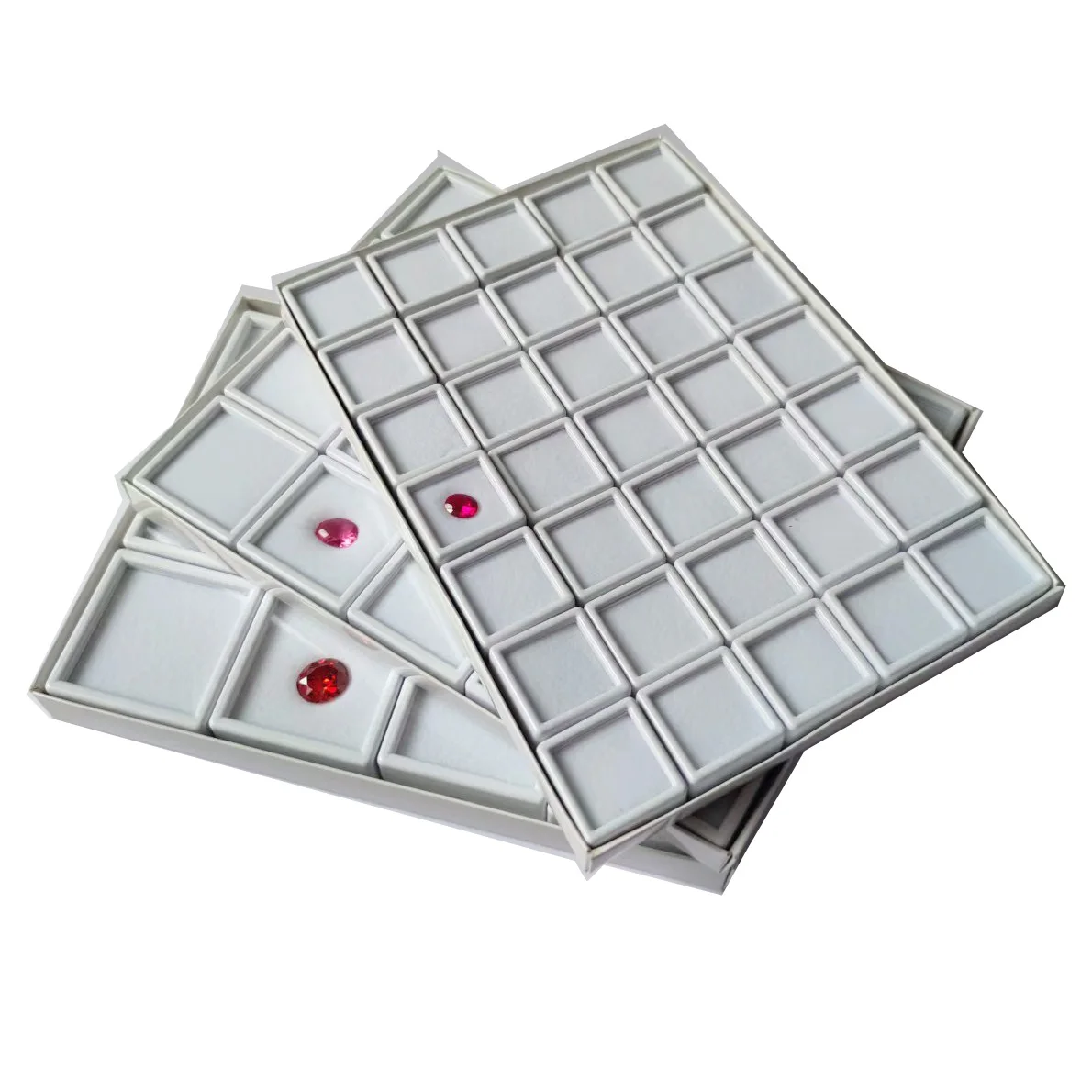 

3/4/5 см свободная коробка для дисплея с бриллиантами, белый футляр для хранения драгоценных камней, органайзер для ювелирных изделий, драгоценных камней, циркон, подарочная упаковка