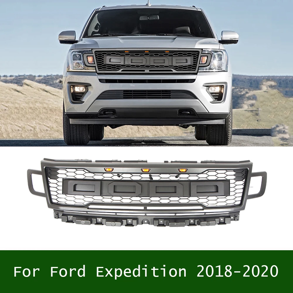 

Для Ford Expedition 2018-2020 Решетка радиатора Автозапчасти Решетки ABS со светодиодными фонарями Автомобильные грили Распродажа Передний капот Решетка бампера