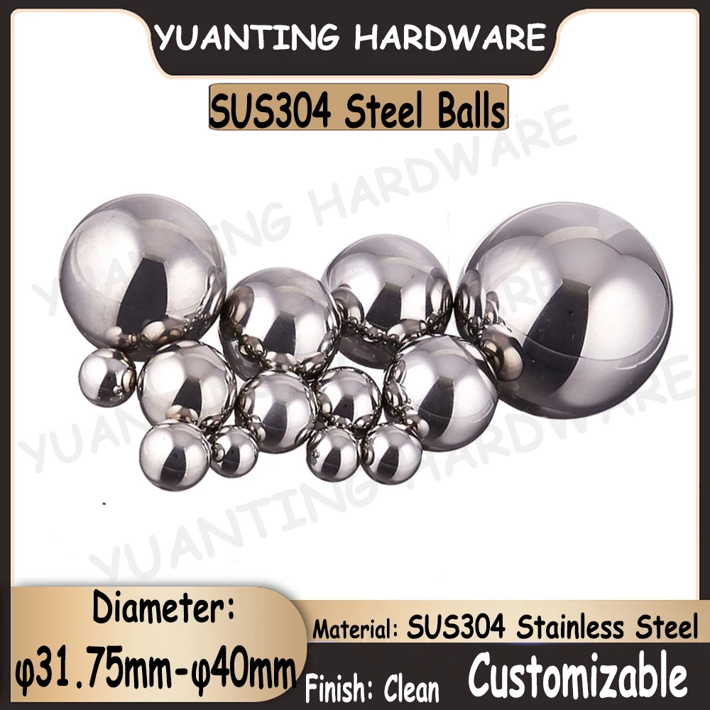 

1Piece-2Pcs SUS304 Stainless Steel Balls Diameter 31.75mm-40mm High Precision Solid Balls Large Steel Balls Palm Exercise Balls