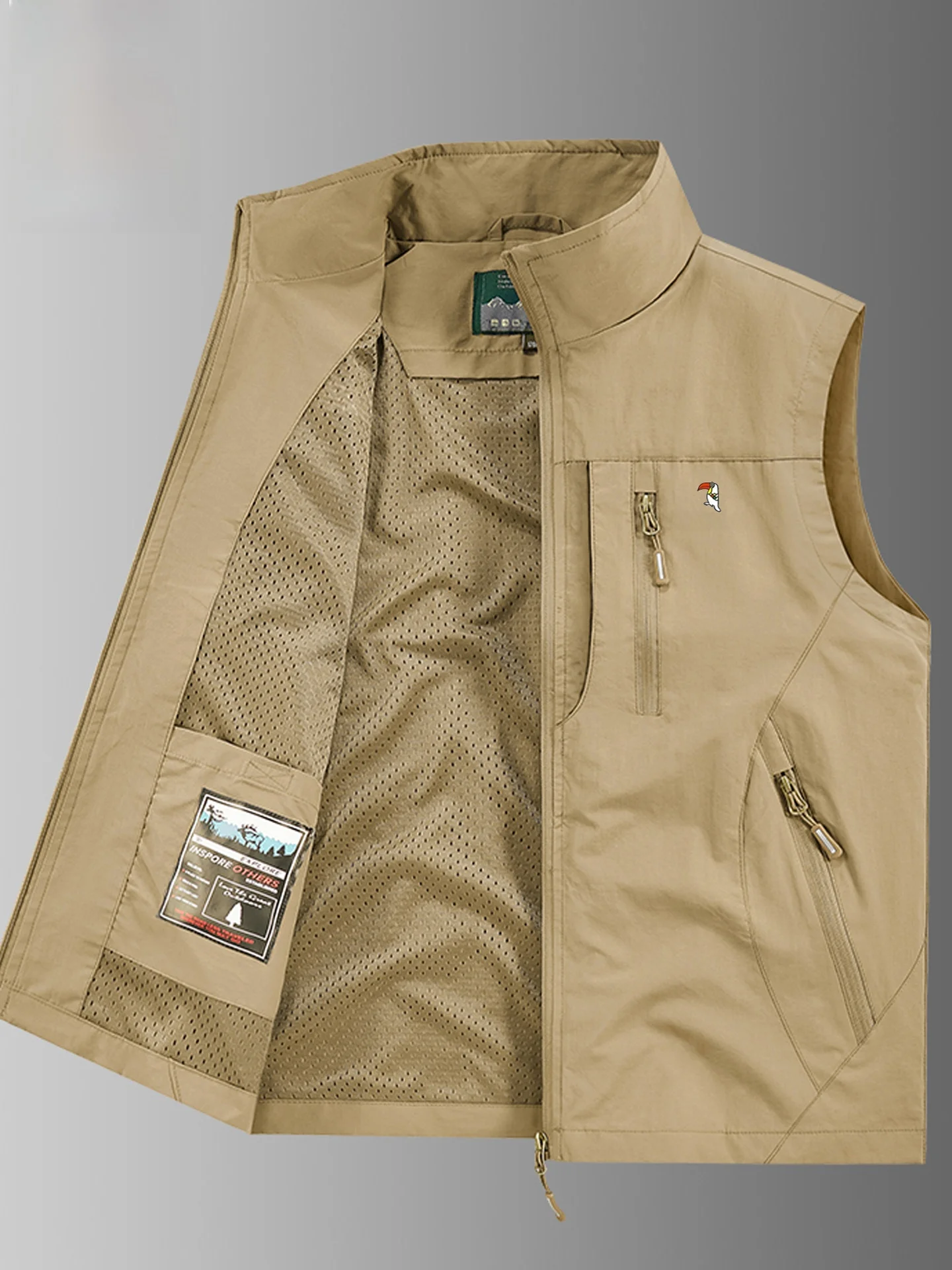 Colete Masculino TUCANO Primavera Outono para Pesca, Multibolsos, Estilo Urbano, Caimento Solto, Roupa de Trabalho, Colete Ex...