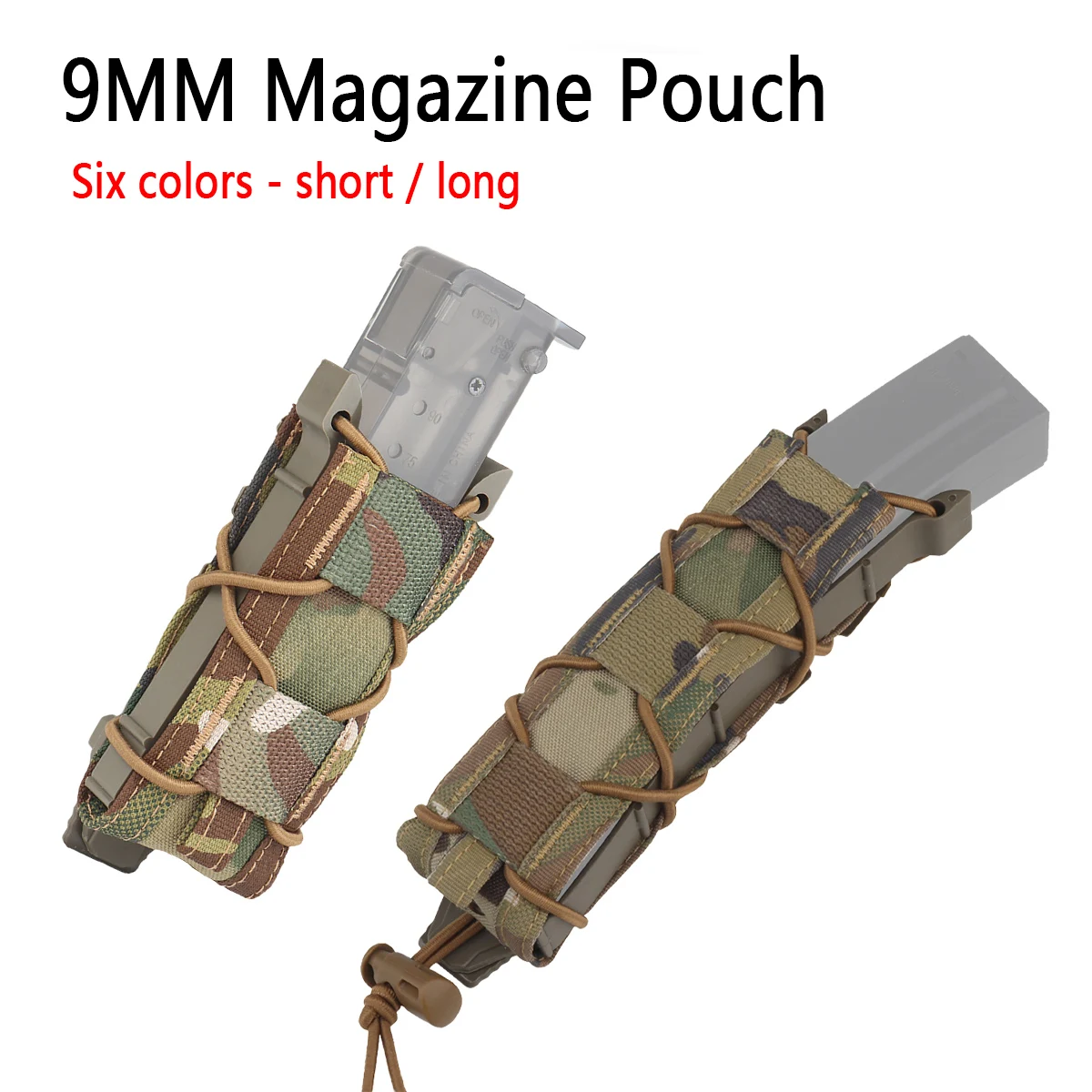 

Tactical Long or Short 9mm Magazine Pouch Single Molle Bag Flashlight Pouch Torch Holder Hunting Knife Holster Shooting Airsoft