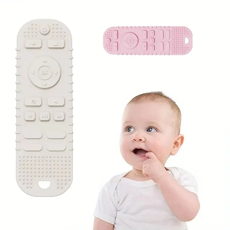 

0-24 Months Silicone Baby Teething TV Remote Shape Toddlers Chew Toys Chew Sensory Toys BPA Free Christmas Halloween Gifts