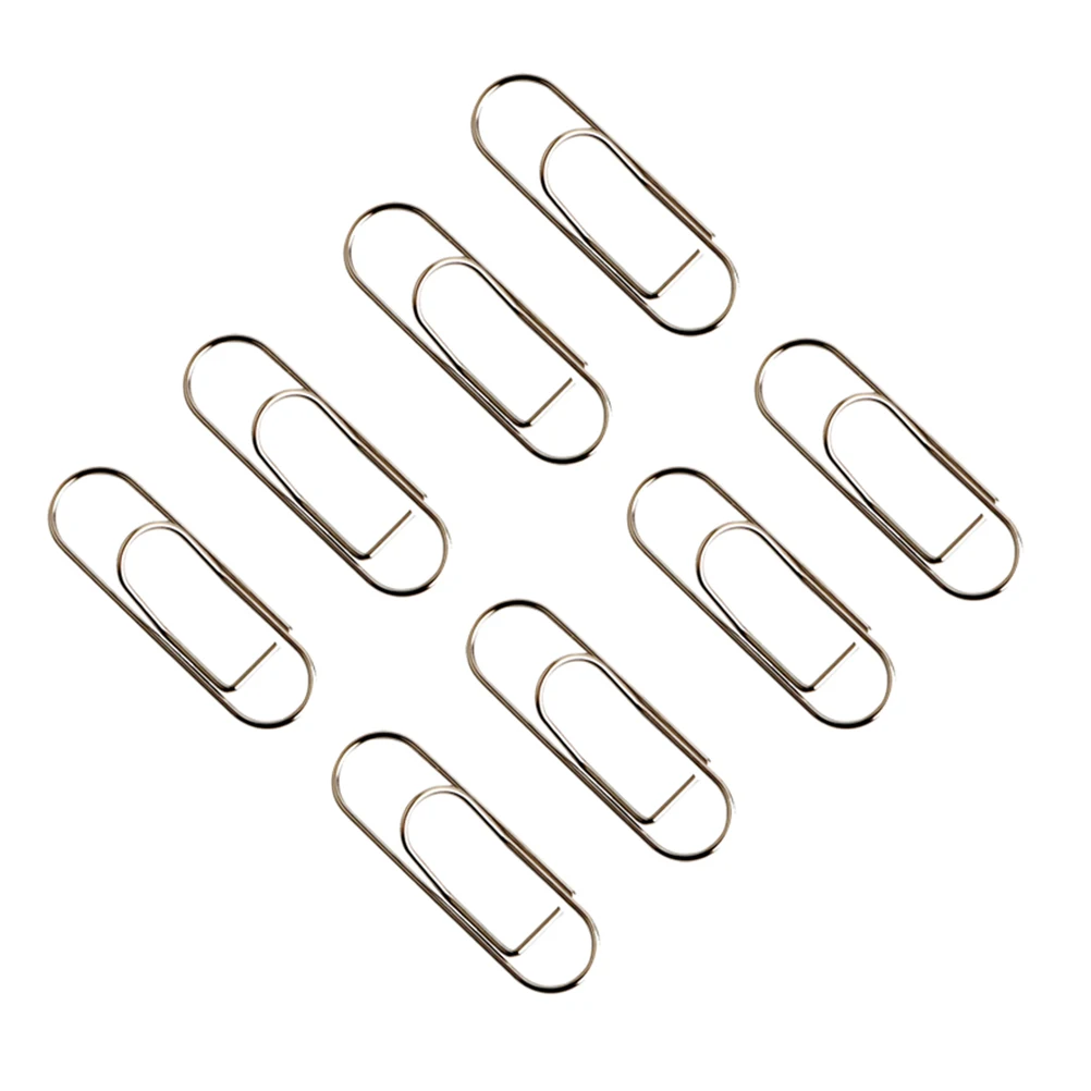 

8pcs Paper Clips Metal Shaped Desk Accessories Office Supplies Creative Design Simple Practical Long Term Use