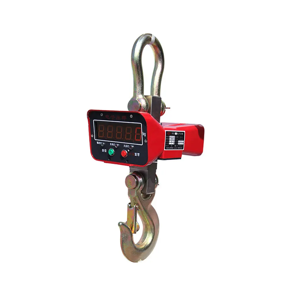 

1000KG Aluminum Digital Crane Scale Heavy Duty Hanging Scale With LED Screen Reinforced Ring and Hook for Industry 1T