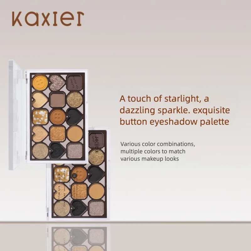 Palette di ombretti a 15 colori, ombretto opaco, perlescente, fine, scintillante, non sconfiante, fard snellente