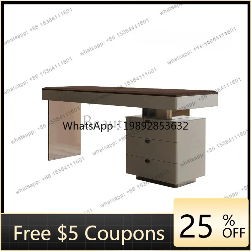 

W2 Desk Light Luxury Modern Designer High-end Italian Minimalist Home Study Desk New Computer Desk