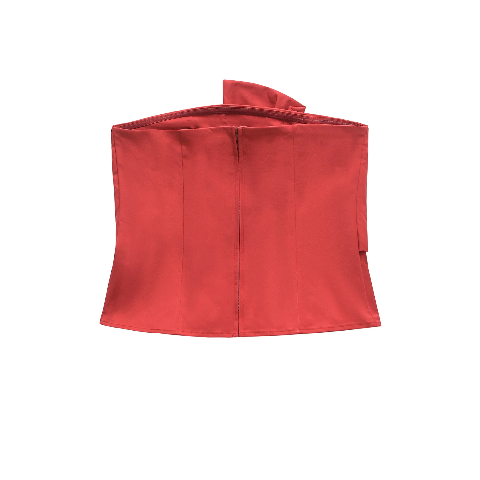 YY0332 25 Spring New Product Women's Fashion and Sexy Design Sense One Piece Collar Sleeveless Red Dress strapless Top