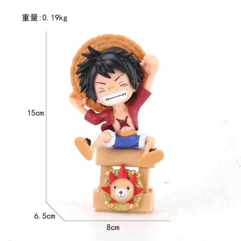 Uma peça mil ensolarado luffy zoro sanji postura sentada versão q dos desenhos animados anime brinquedos modelo boneca de mesa ornamento presentes bonitos