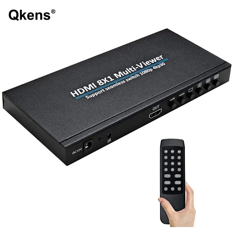 

4K 8x1 HDMI Quad Screen Multi-viewer 8 In 1 Out HDMI Multiviewer Seamless Switch 1 TV 8 Picture Segmentation HDMI Multi Viewer