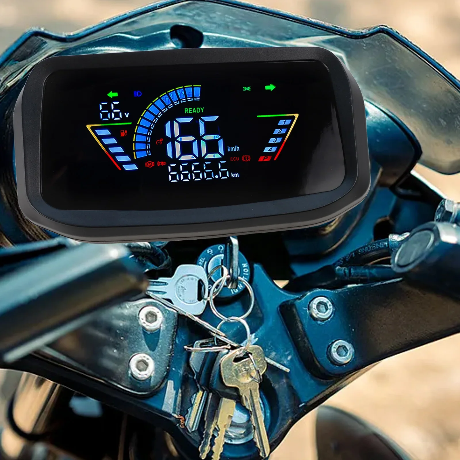 N7GT Compatible LCD Display Panel for 48V 60V 72V E-Bike and Scooter Motor Control Systems with Wide Screen View