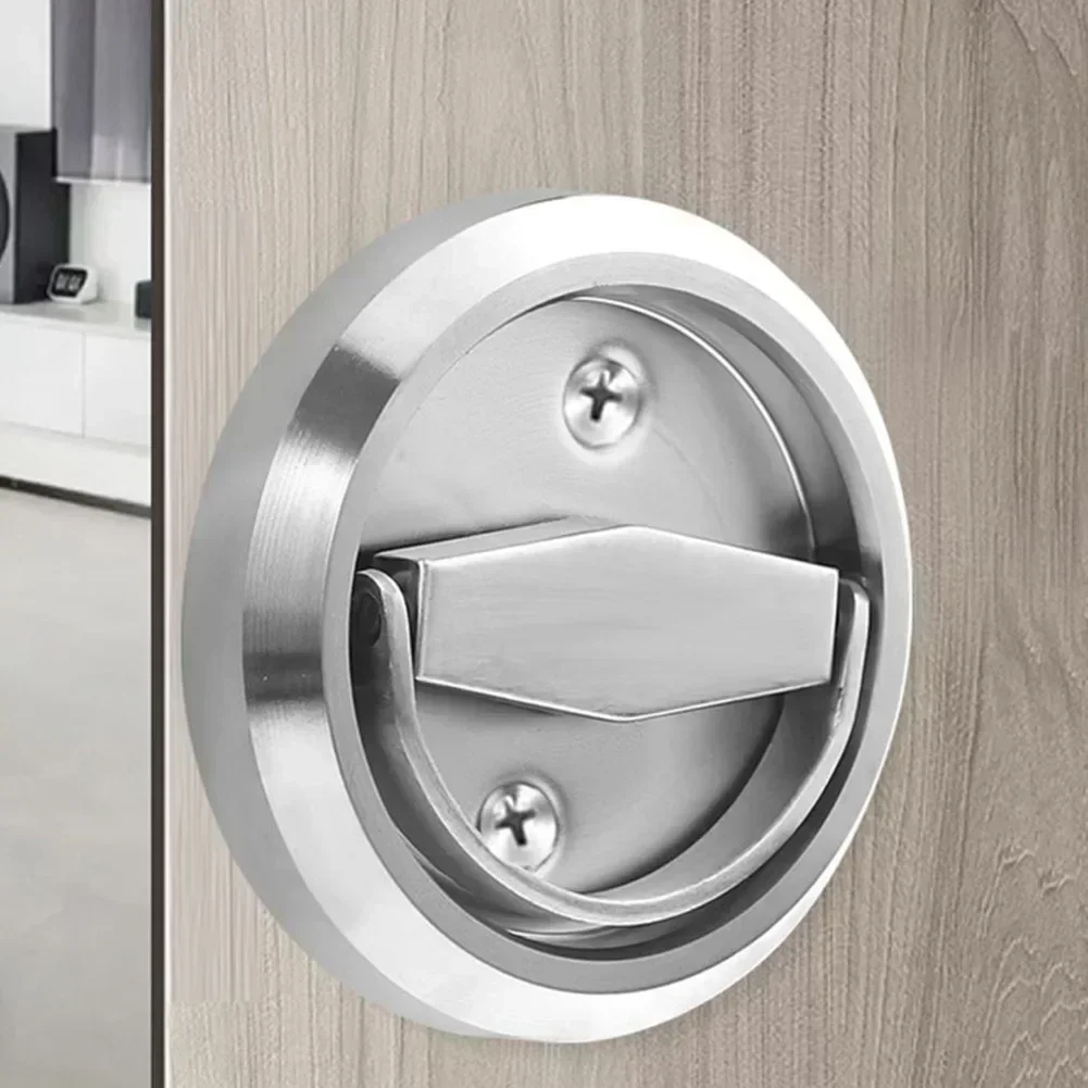

Invisible Round Door Handles, Stainless Steel Pull Ring, Concealed Lock for Cabinet, Bedroom and Living Room, Hardware Knob