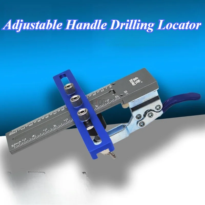 Aluminum Alloy Handle Drilling Locator Quick Clamp Cabinet Door Drawer Pull Mounting Jig Precise Hole Positioning Auxiliary Tool