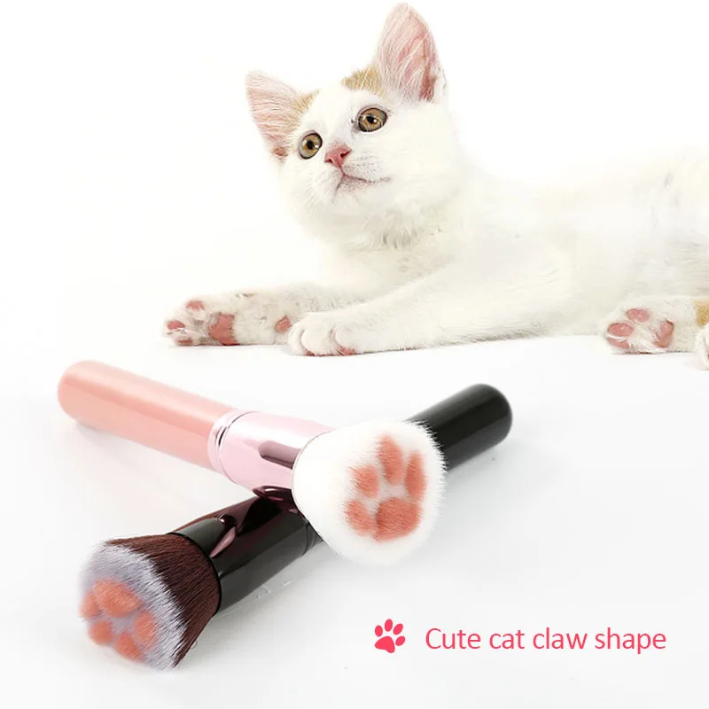 Pincel de maquiagem de pata, maquiagem macia à prova de manchas, não machuca o rosto, base única, blush, ferramentas de maquiagem multifuncionais