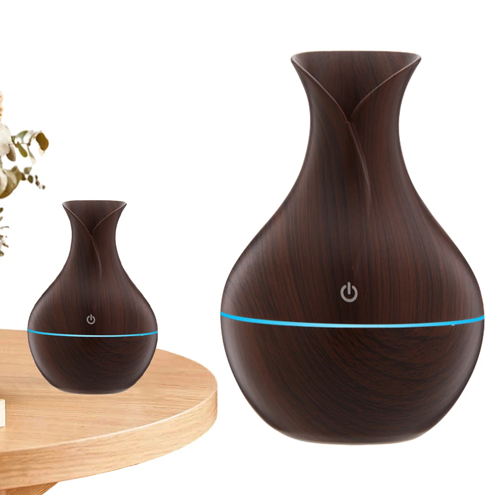 Wood Grain 200ml Air Humidifier Cool Mist Humidifier Aroma Diffuser Aromatherapy Diffuser for Home Office Bedroom