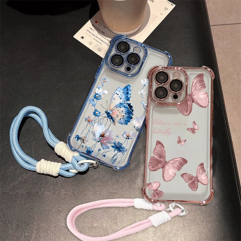 Boîtier de chaîne papillon avec lanière, étui antichoc pour OPPO A6 A5 A3 Pro A5X A60 A3X A2 A72 A79 A18 A38 A74 A17 A78 A98 A35 A97 Boîtier de chaîne papillon avec lanière, étui antichoc pour OPPO A6 A5 A3 Pro A5X A60 A3X A2 A72 A79 A18 A38 A74 A17 A78 A98 A35 A97