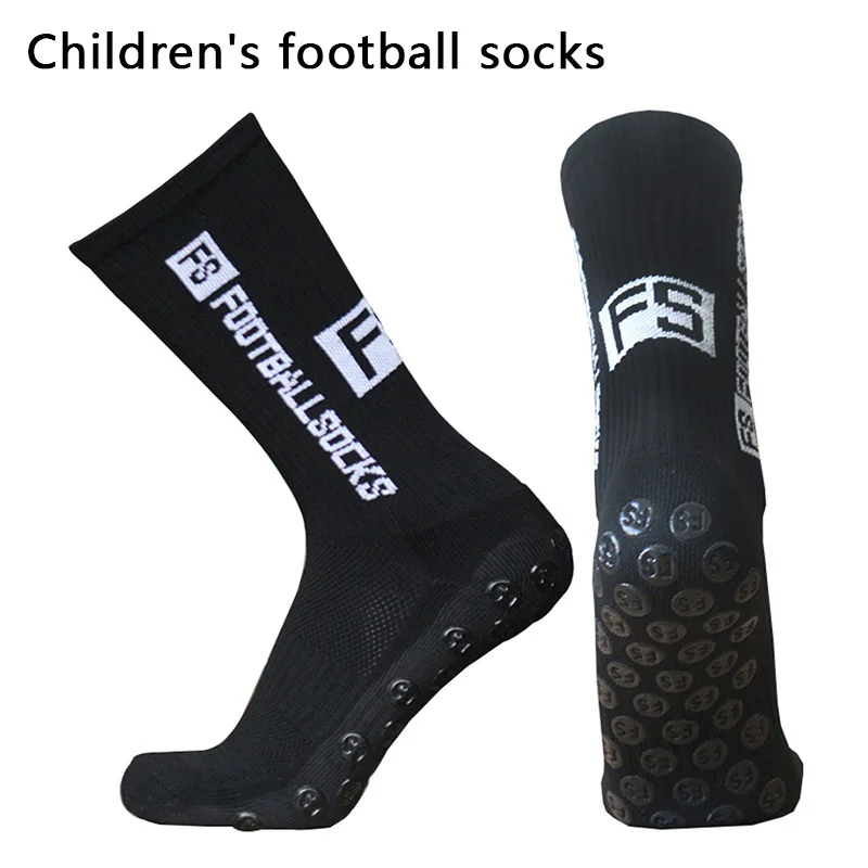 Calcetines de fútbol antideslizantes de silicona redondos para niños, calcetín transpirable de calcetines deportivos para fútbol FS, nuevo