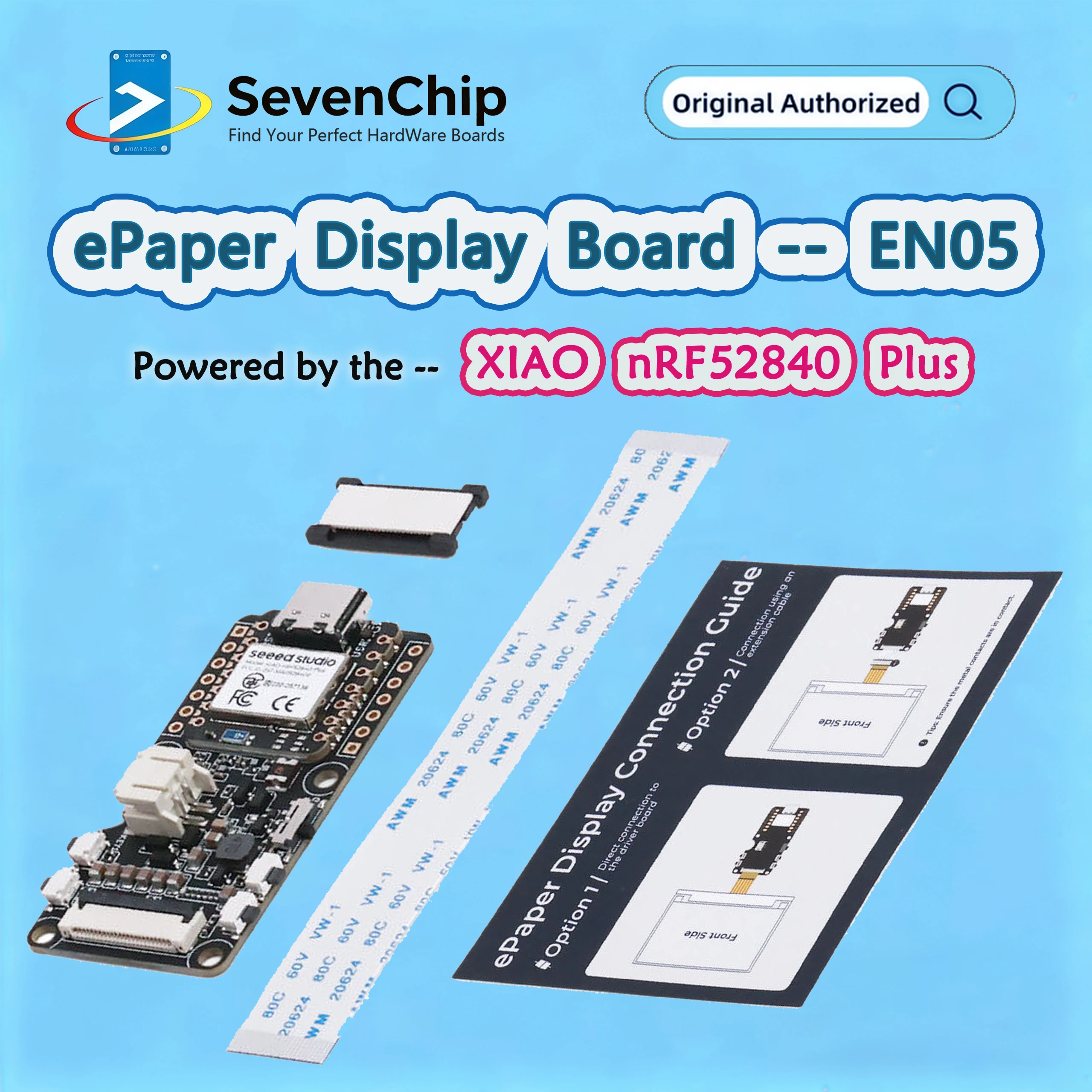 Seeed XIAO nRF52840 ePaper Display Board EN05 for 4-pin ePaper display,IO port,JST 2.0mm batteryconnector,built-in charging IC