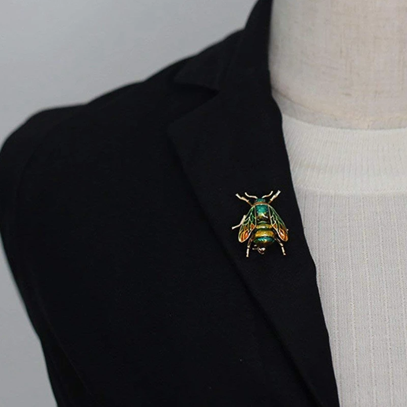 Fashion Natural Insect Animal Enamel Brooches Bee Alloy Pins Vintage Jewelry For Women,Bee