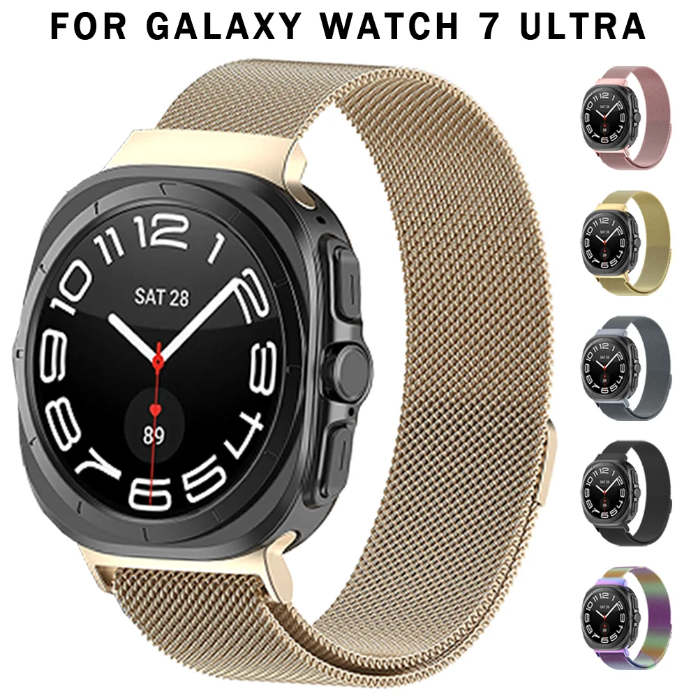 

Magnetic Stainless Steel No Gaps Band for Samsung Galaxy Watch 7 Ultra 47mm Milanese Strap for galaxy 7 ULTRA 47MM Loop Bracelet