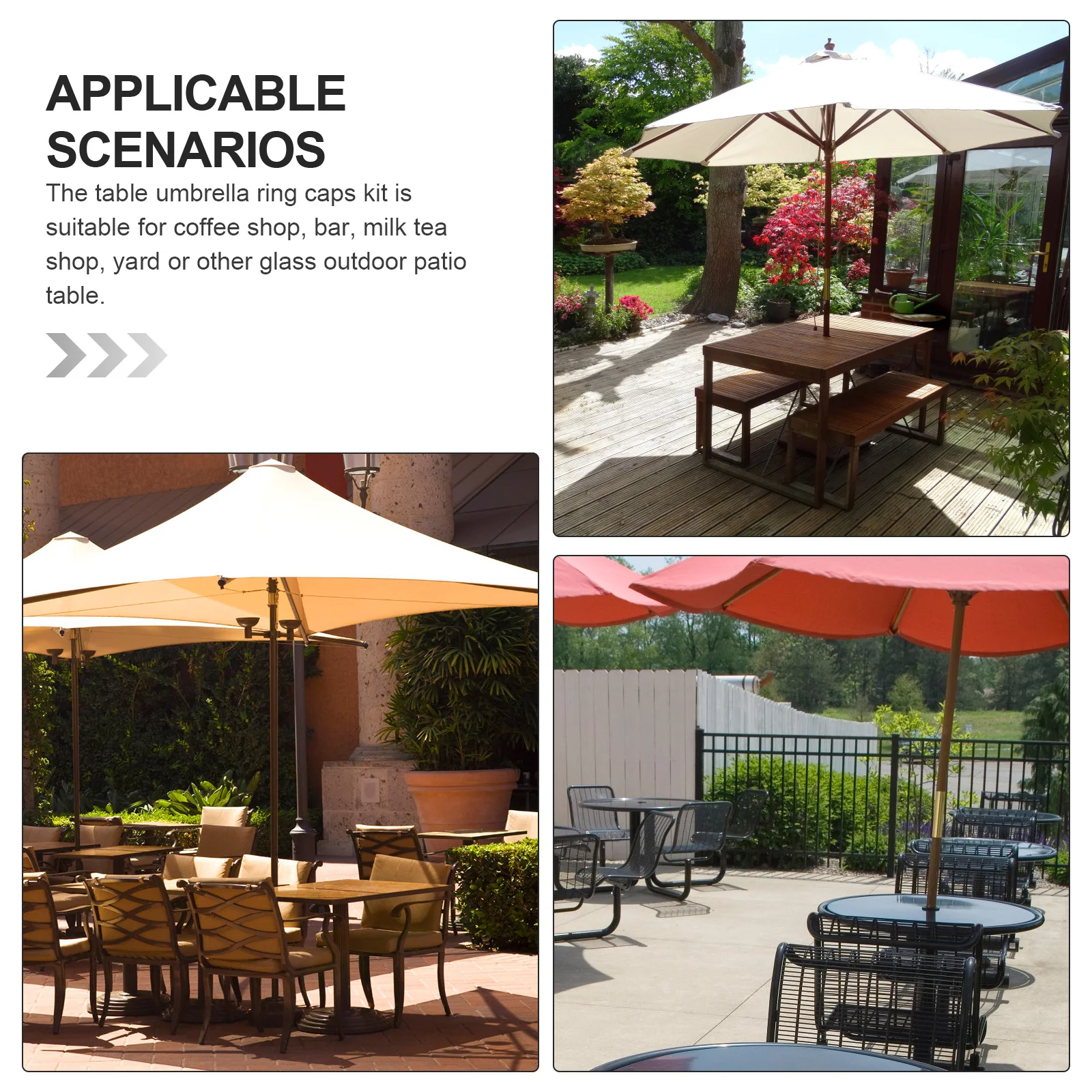 2pcs Silicone Umbrella Hole Ring Caps Durable Table Umbrella Rings Outdoor Parasol Fixation Rings For Patio Shop Use