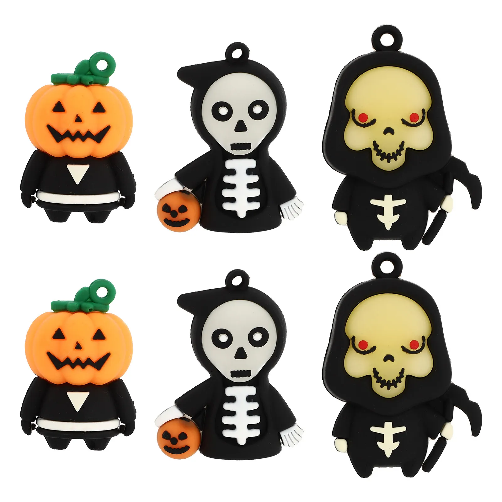 6 Stück leuchtende Kuchendekorationen, die im Dunkeln leuchten, Halloween-Partyzubehör für Cupcake-Kekse, Schokolade, Dessert-Dekoration