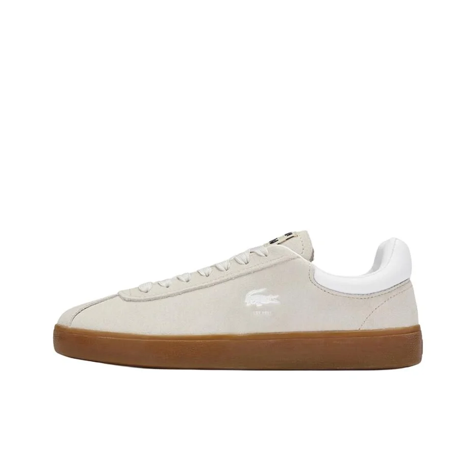 POIZON LACOSTE Tênis de skate de cano baixo feminino bege