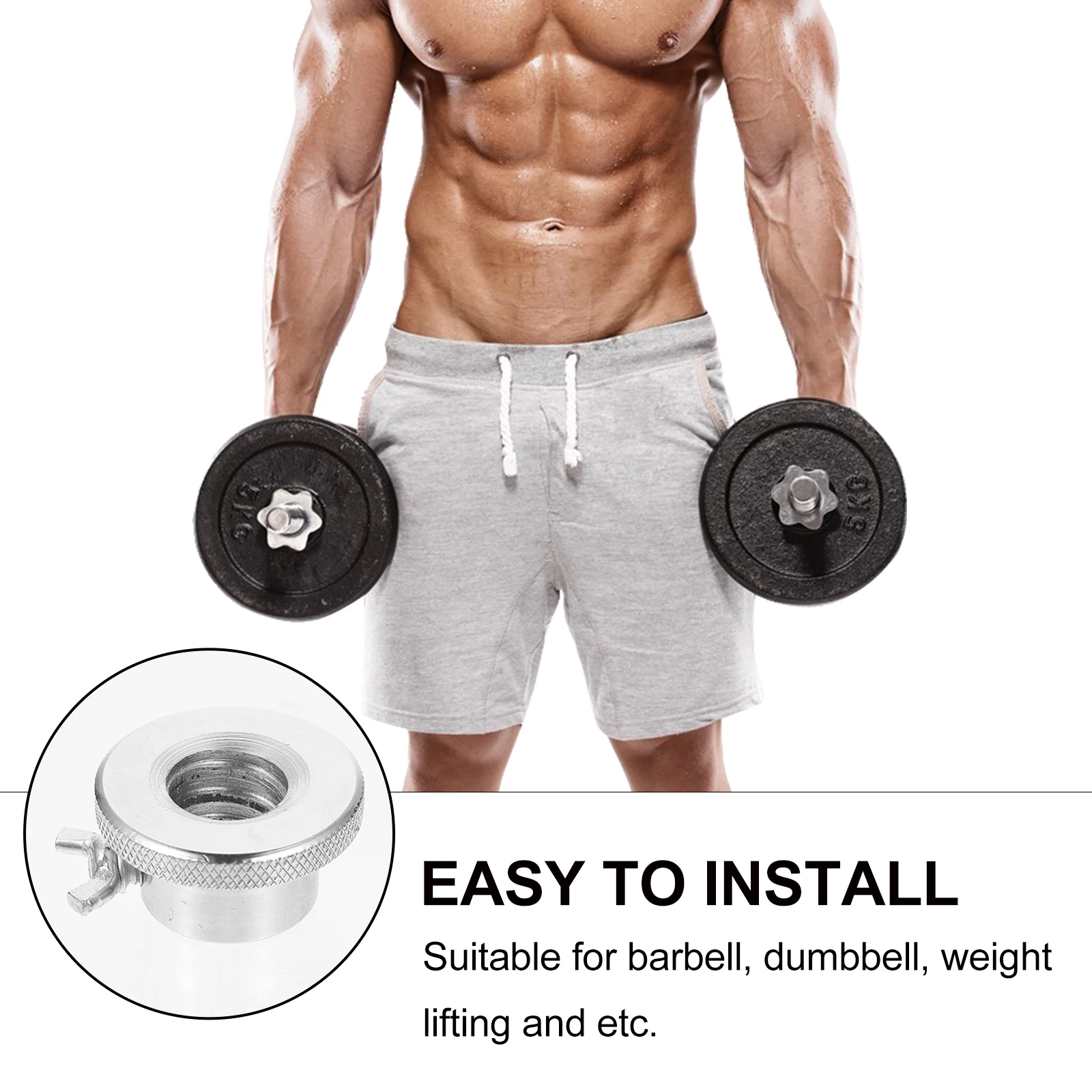 

4 pcs Dumbbell Collar Barbell Anti S Buckle Weight Lifting Dumbbell Hex Nut Steel Buckle For Barbell Material