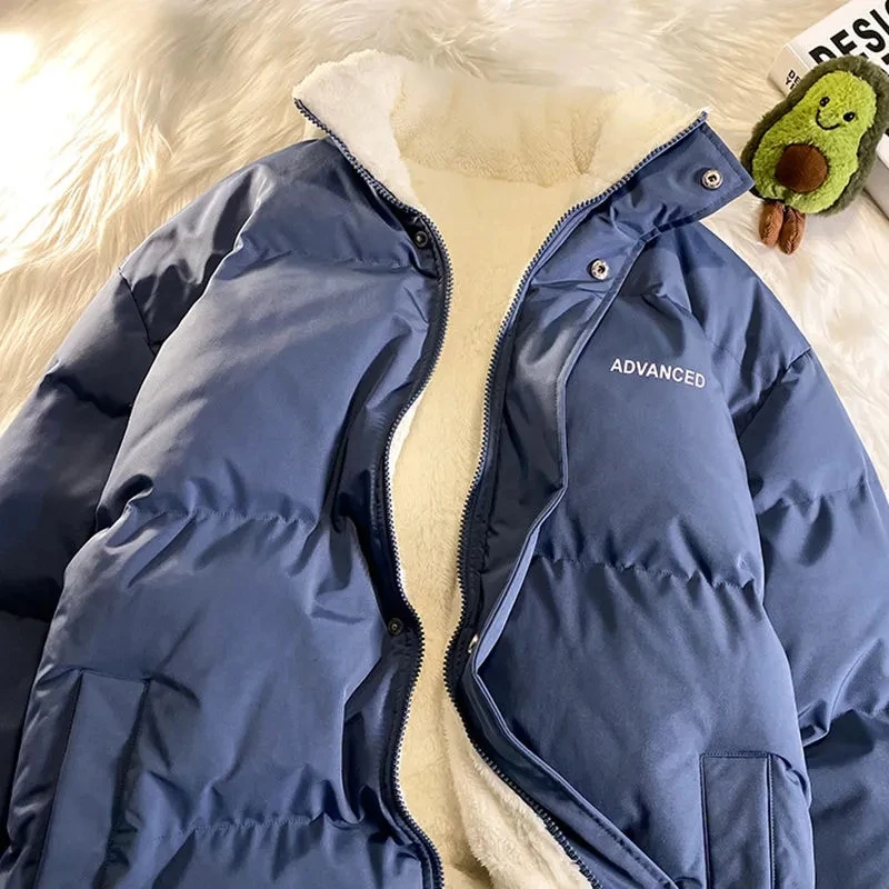 Imagem -05 - Cabolsa Solto de lã de Cordeiro Feminino Jaqueta Acolchoada de Algodão Parkas de Pelúcia Quente Blusa de Estudante Novo para Outono e Inverno 2023