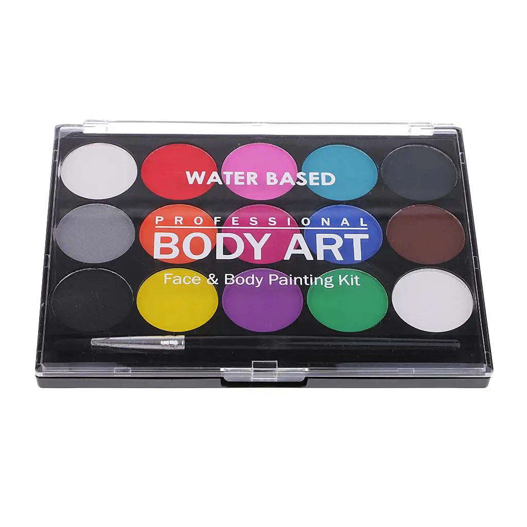 15 Colors Make Up Face Body Paint Palette Fancy Dress Costume Tool