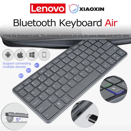 Imagen 1 del producto Lenovo Xiaoxin Air teclado inalámbrico Bluetooth conectar 3 dispositivos Windows10 iPadOS15 Android10 para portátil Pad Tablet Tab teléfonos