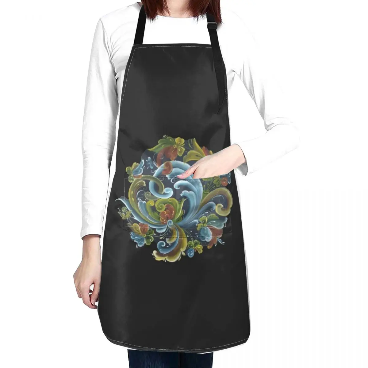 Traditional Norwegian Telemark Rosemaling Apron Home And Kitchen Things For Kitchen Apron