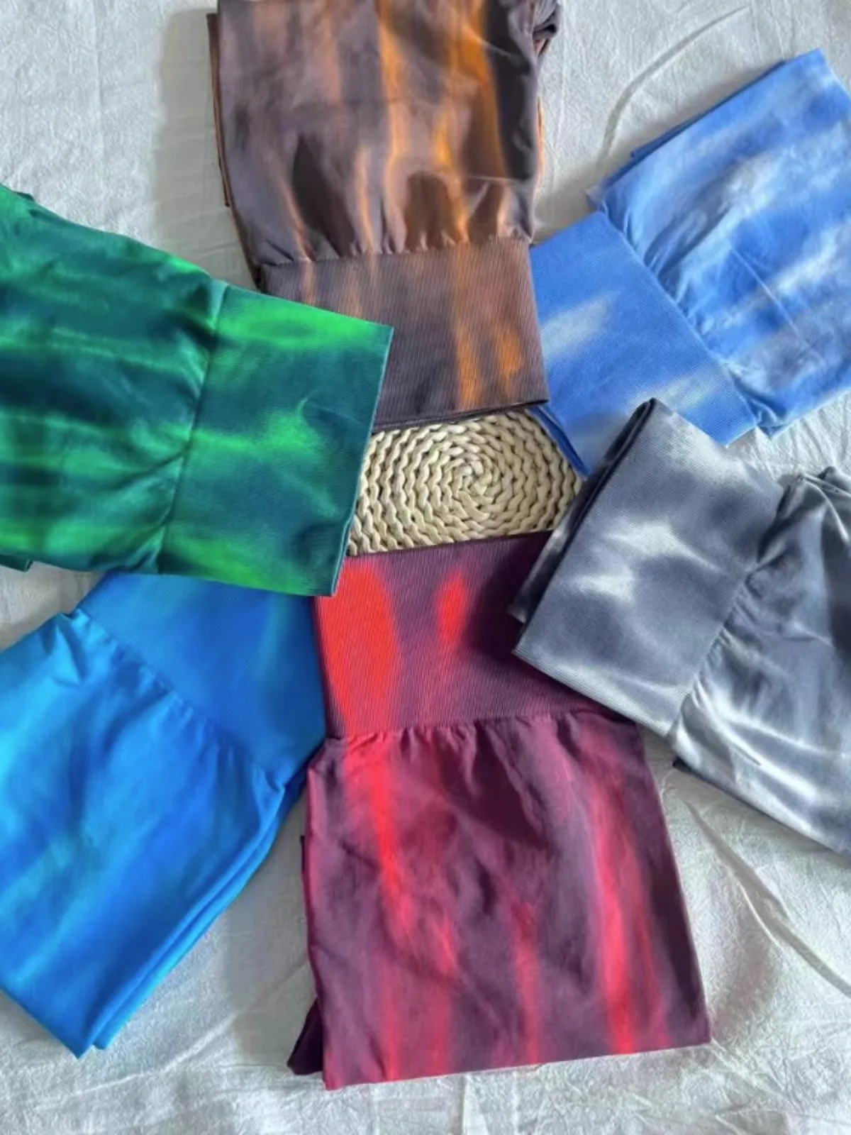 Tie Dye Aurora Shorts weibliche nahtlose schlanke Leggings Fitness studio Laufen Radfahren dehnbare Leggings hohe Taille Hüfte heben Yoga-Shorts – Detail 1