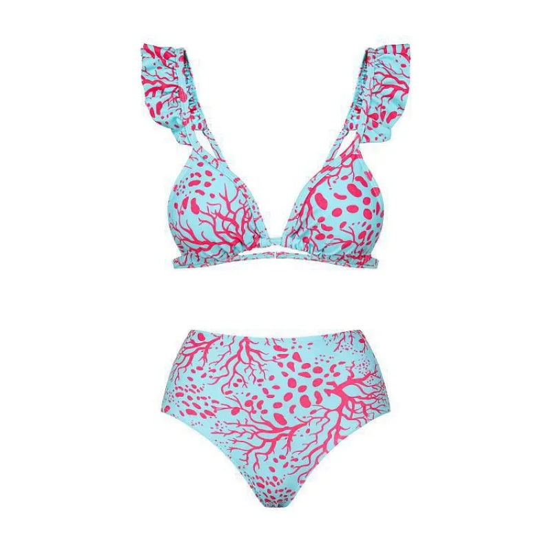 2025 Traje de baño conservador de una pieza que cubre la barriga para la playa, traje de baño de aguas termales, conjunto de tres piezas, Bikini Retro francés de una pieza