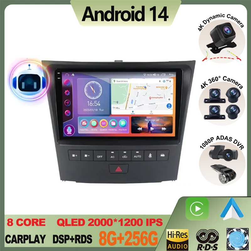 Android For Lexus GS300 S190 GS350 GS400 GS430 GS450h GS460 GS 300 III 3 350 2004 - 2011 Carplay Car Radio Multimedia Autoradio