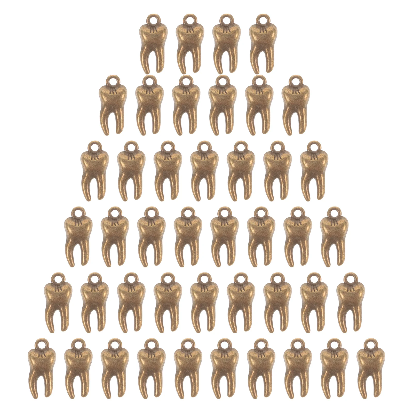 

100Pcs Vintage Alloy Teeth Charms DIY Craft Accessories Small Tooth Pendants for Jewelry Making Bracelet Necklace Keychains