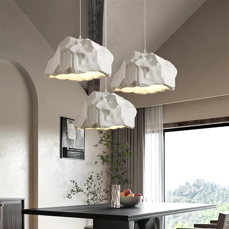

Nordic designer restaurant chandelier with rock creative personality B & B bar art wabi-sabi wind decorative lamp